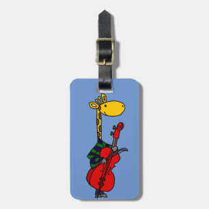 Rolig giraff som leker violoncellkonst bagagebricka