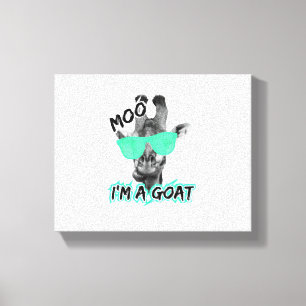 Rolig Giraff Tröja Moo Jag Är En Get Söt Zoo Djur Canvastryck