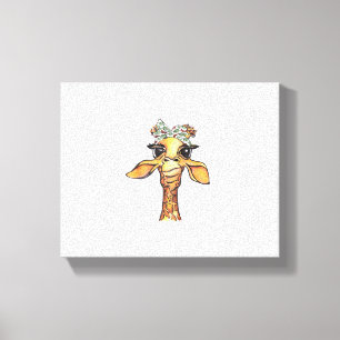 Rolig Giraff Tropisk Bandana Hipster Giraff Gif Canvastryck
