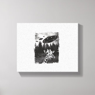 Rolig Giraff UFO Zoo Djur Konstig Meme Grafisk   Canvastryck