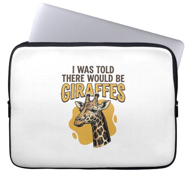 Rolig Giraff Vintage Gravyr T-Shirt Design_1 Laptop Fodral (Framsidan)