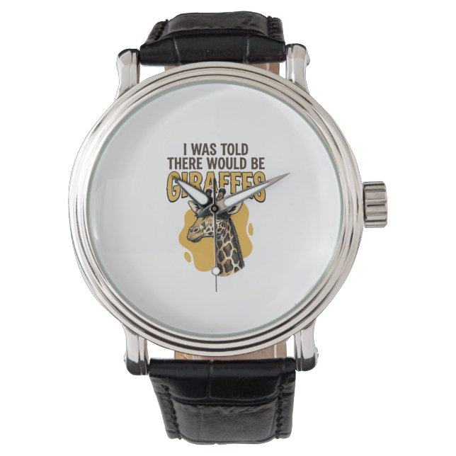 Rolig Giraff Vintage Gravyr Tröja Design_1 Armbandsur (Framsida)