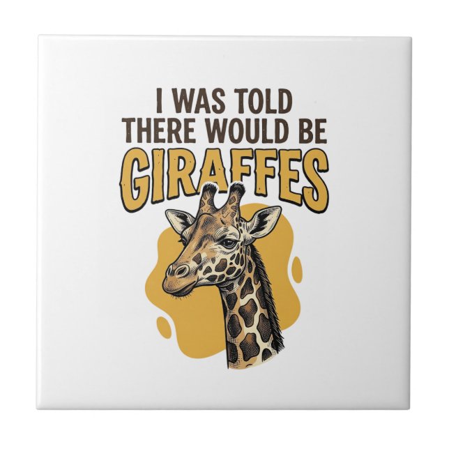 Rolig Giraff Vintage Gravyr Tröja Design_1 Kakelplatta (Framsidan)