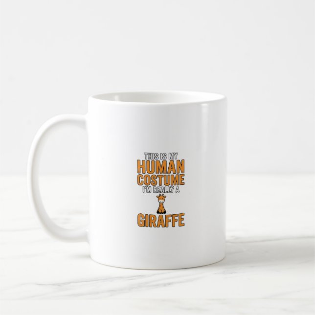 Rolig Giraffdräkt Vektor T-Shirt Design_1 Kaffemugg (Vänster)