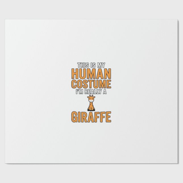 Rolig Giraffdräkt Vektor T-Shirt Design_1 Presentpapper (Platt)