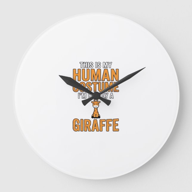 Rolig Giraffdräkt Vektor T-Shirt Design_1 Stor Klocka (Framsida)