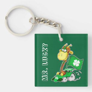 Rolig giraffSts Patrick gåva Keychains för dag