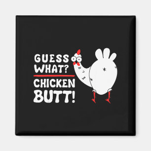 Rolig Gissa Vad_ Höna Rumpa! Grafisk Design  Magnet
