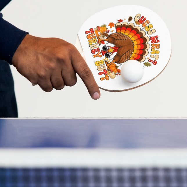 Rolig Gissa Vad Kalkon Stjärt Thanksgiving Pingisracket (Insitu)