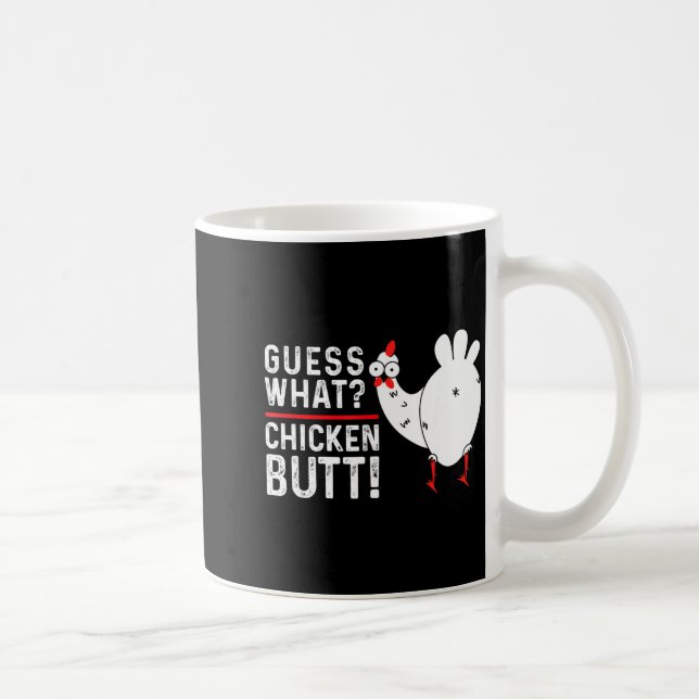 Rolig Gissa Vad_ Kyckling Butt! Grafisk Design  Kaffemugg (Höger)