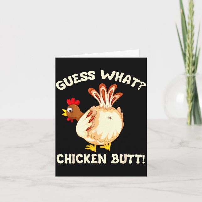 Rolig Gissa Vad_ Kyckling Butt! Grafisk Design  Kort (Framsida)