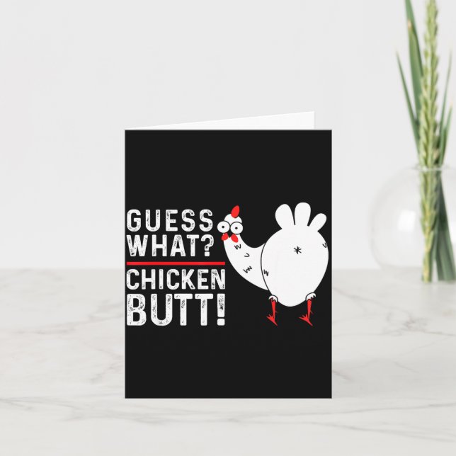Rolig Gissa Vad_ Kyckling Butt! Grafisk Design  Kort (Framsida)