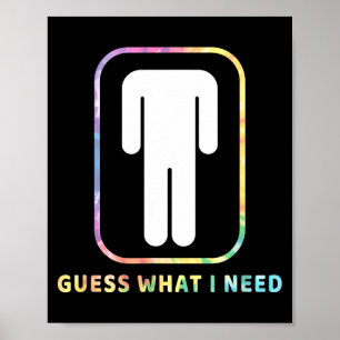 Rolig gissning vad jag behöver huvudlös man tie dy poster