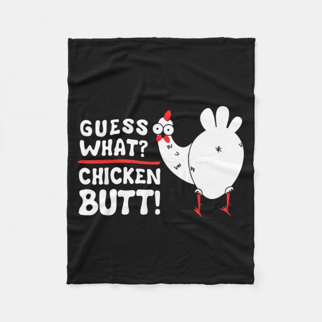 Rolig gissning vad_ Kyckling Butt! Grafisk design  Fleecefilt (Framsidan)