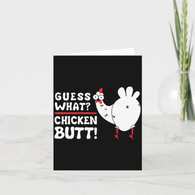 Rolig gissning vad_ Kyckling Butt! Grafisk Design  Kort (Framsida)