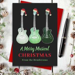Rolig Gitarr Jul Glad Musikalisk Personlig Julkort