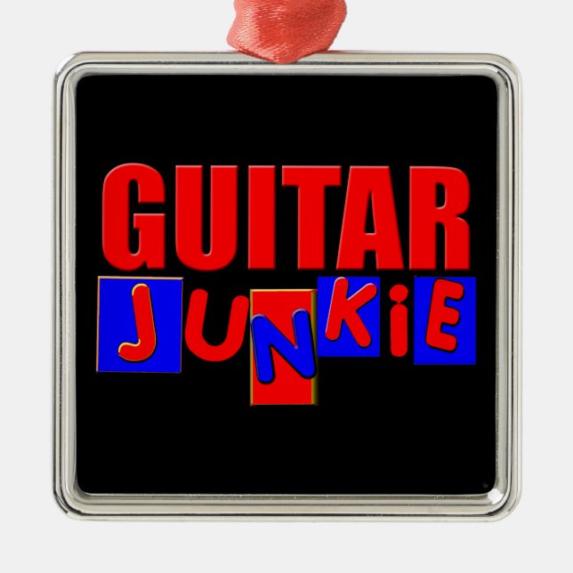 rolig gitarr julgransprydnad metall (Framsidan)