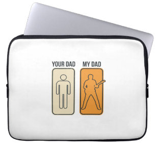Rolig Gitarr Pappa Vintage Gravyr T-Shirt Design_1 Laptop Fodral