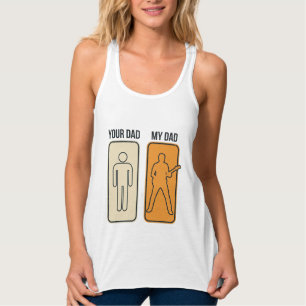 Rolig Gitarr Pappa Vintage Gravyr T-Shirt Design_1 Linne Med Racerback