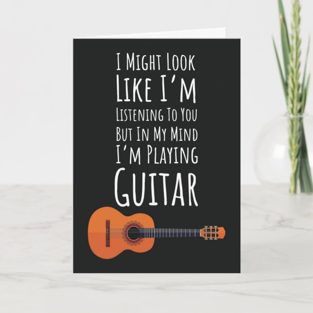 Rolig Gitarrist Kort Gitarrspelare Rockband Humor (Framsida)