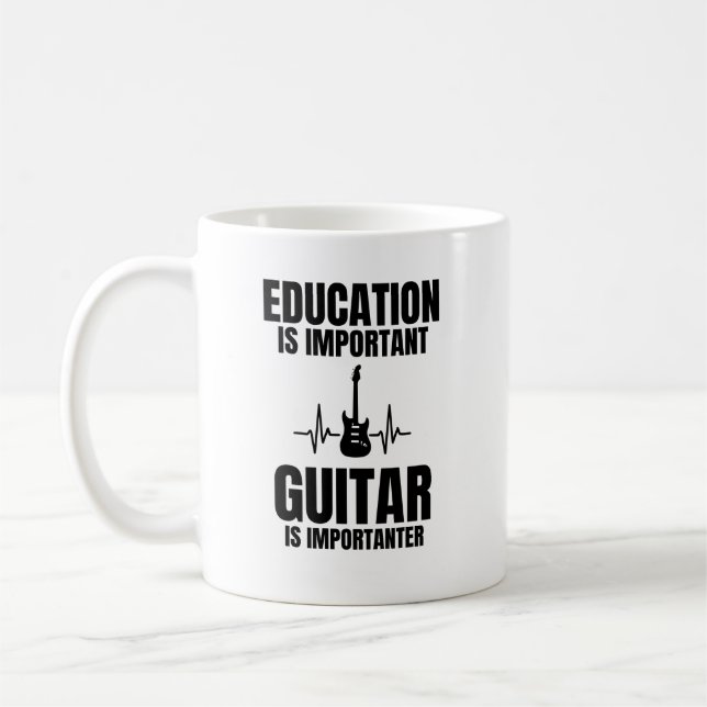 Rolig gitarristpresent för musiklärare och gitarr  kaffemugg (Vänster)
