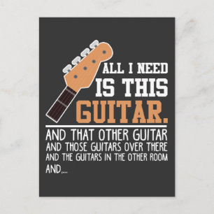 Rolig Gitarrspelare Gitarrist Jag behöver alla git Vykort