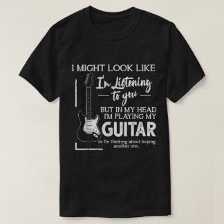 Rolig gitarrspelare lyssnar citat t shirt