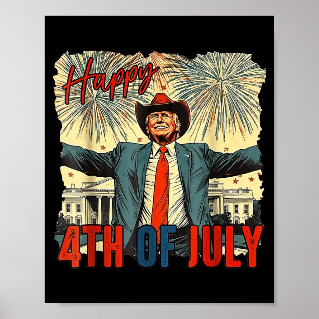 Rolig Glad 4:e Juli Självständighetsdag Poster (Framsidan)