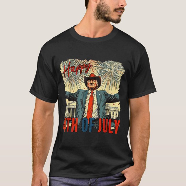 Rolig Glad 4:e Juli Självständighetsdag T Shirt (Framsida)