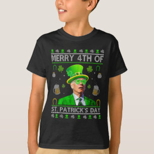 Rolig Glad 4:e St. Patricks Day Joe Biden Hör T Shirt
