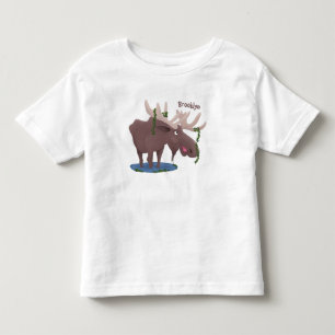Rolig glad älg serieillustration t shirt