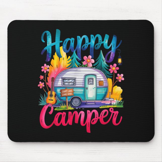 Rolig glad campare camping kläder trailer husbil b musmatta (Framsidan)