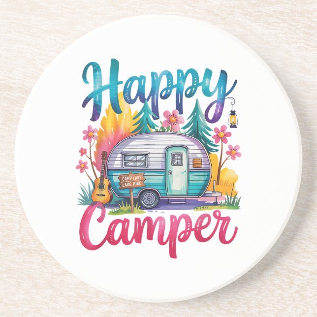 Rolig Glad Campare Camping Kläder Trailer Husbil B Underlägg (Framsidan)