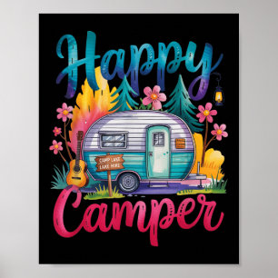 Rolig Glad Campare Camping Kläder Trailer Rv Barn Poster