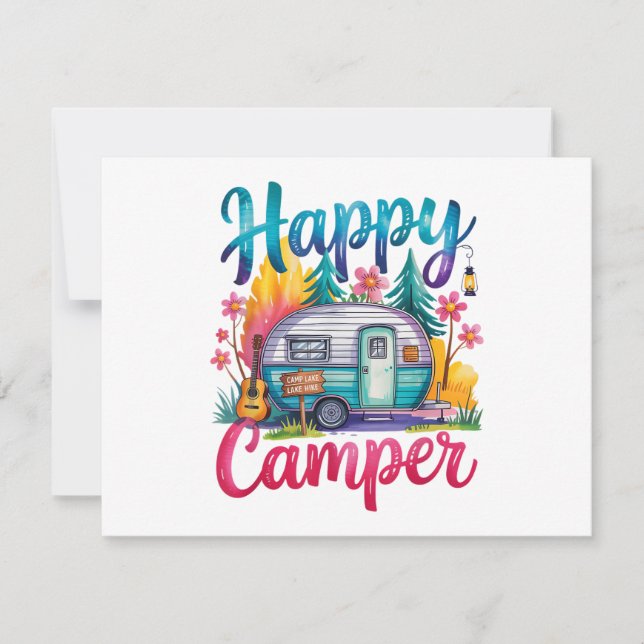 Rolig Glad Campare Camping Kläder Trailerhus Husbi (Framsida)