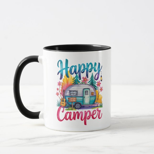 Rolig Glad Campare Camping Kläder Trailerhus Husbi Mugg (Vänster)