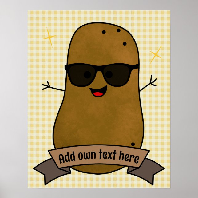 Rolig Glad Cool Potatis Personlig  Poster (Framsidan)