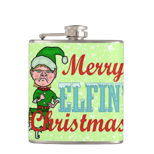 Rolig glad Elfin julvits Fickplunta