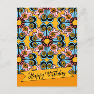 Rolig glad flower power hippie födelsedag CC0218 Vykort