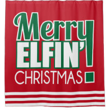 Rolig glad gardin för Elfin juldusch