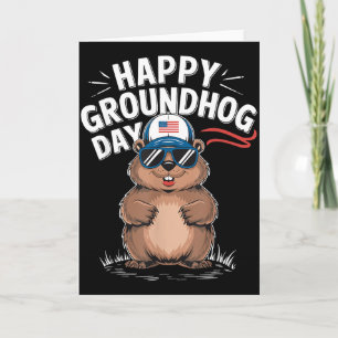 Rolig Glad Groundhog-dagen Kort