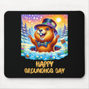 Rolig Glad Groundhog Day 2024 Glad Ground Murmeldj Musmatta