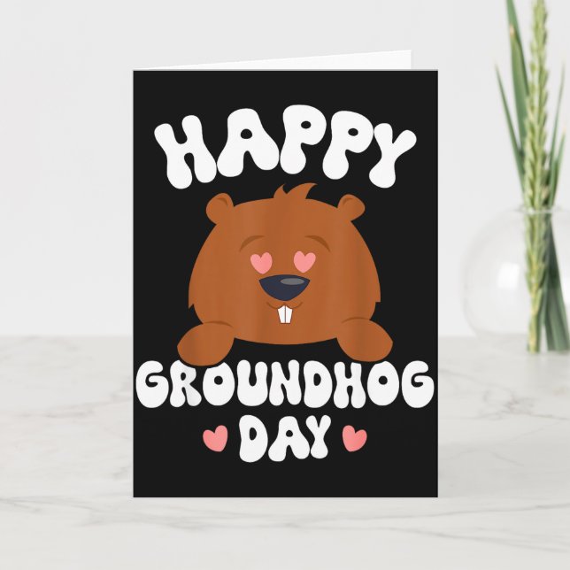 Rolig Glad Groundhog Day 2025 _4  Kort (Framsida)
