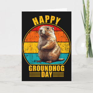 Rolig Glad Groundhog Day 2025 Dekorationer Retro V Kort