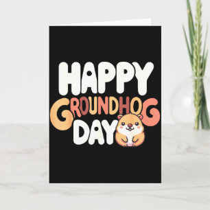 Rolig Glad Groundhog Day 2 februari Phils Helgdag Kort