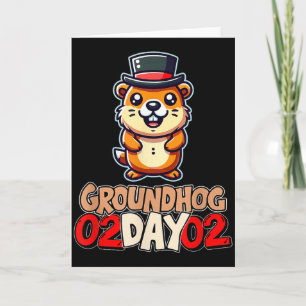 Rolig Glad Groundhog Day 2 februari Phils Högtid Kort