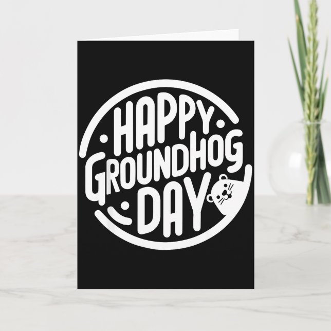 Rolig Glad Groundhog Day 2 februari Phils Högtid Kort (Framsida)