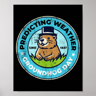 Rolig Glad Groundhog Day 2 februari Phils Högtid Poster