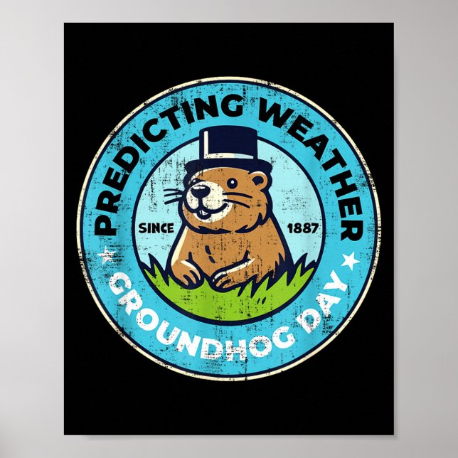 Rolig Glad Groundhog Day 2 februari Phils Högtid Poster (Framsidan)