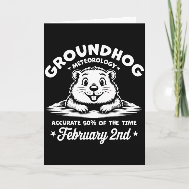 Rolig Glad Groundhog Day 2 februari Phils Meteo Kort (Framsida)